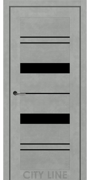 Межкомнатные двери CityLine Express VALENTA korfad-express-valenta-beton-cikago-cityline-express-s-cernym-steklom